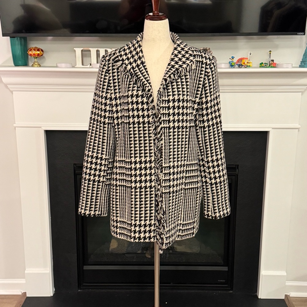Vintage Harvé Benard Houndstooth Wool Blazer – Size 10